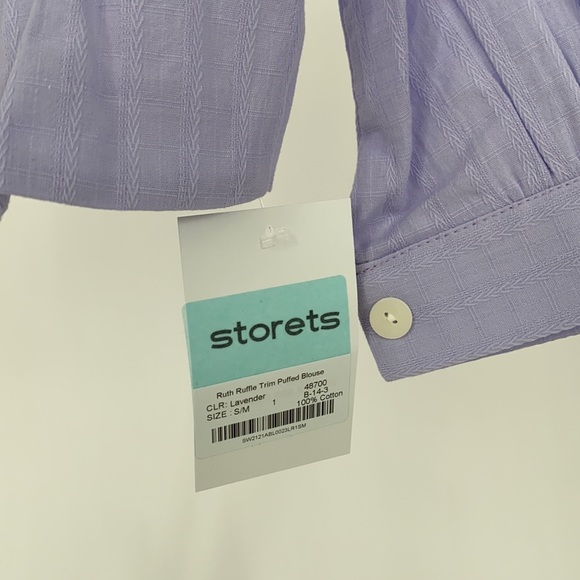 NEW! STORETS RUTH RUFFLE TRIM PUFFED BLOUSE - Picture 9 of 10